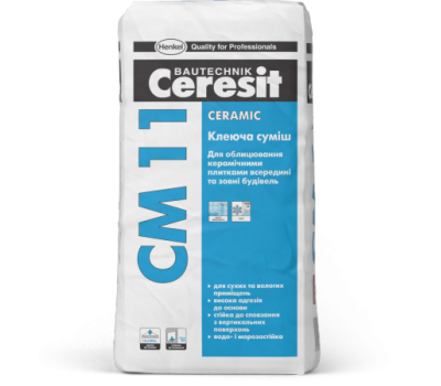 CERESIT CM-11 Клей для керамічної плитки Ceramic, мішок 25 кг CERESIT CM-11 Клей для керамічної плитки Ceramic, мішок 25 кг