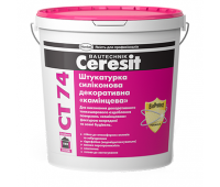 CERESIT CT-74 (1,5 мм) Штукатурка декоративна силіконова камінцева база, 25кг