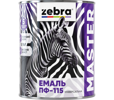 ZEBRA Эмаль ПФ-115 Универсальная 2,6 кг серия MASTER 1212 М12 Белый 