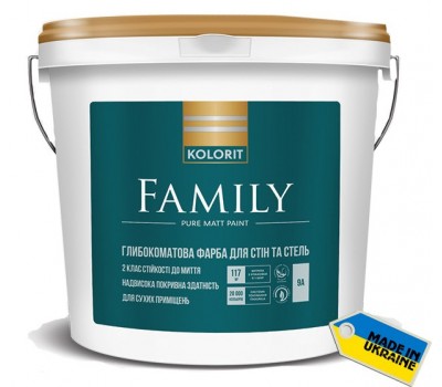 Kolorit Family Фарба латексна інтерьерная база "А"-белая 0,9л Kolorit Family Фарба латексна інтерьерная база "А"-белая 0,9л