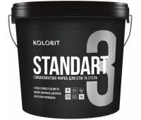 Kolorit Standart 3 Строительная краска интерьерная матовая 9 л Белая