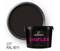 Краска резиновая UNIFLEX Kompozit, черный RAL 9011, 12 кг