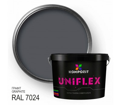 Краска резиновая UNIFLEX Kompozit, графит RAL 7024, 12 кг