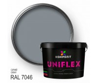 Краска резиновая UNIFLEX Kompozit, серый RAL 7046, 12 кг