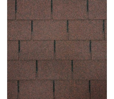 Битумная черепица SIM SHINGLE "4-TAB" QUADRIATERIAL (2,61 м.кв.) красно коричневый