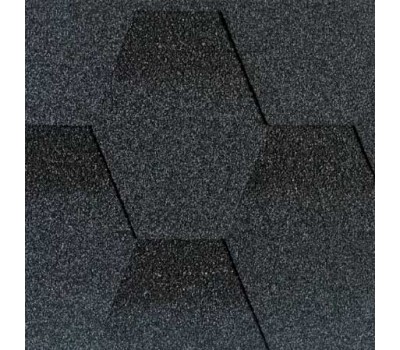 Битумная черепица SIM SHINGLE - "НЕХАGONAL" (2,52 м.кв/уп) темный графит