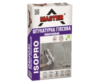 MASTER ISOPRO Універсальна штукатурка для внутрішніх робіт на основі гіпсу з додаванням перліту (товщина нанесення 50мм шар), 30кг