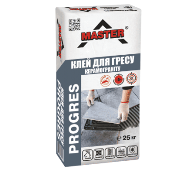 MASTER PROGRES Клей для приклеювання плит з керамограніту, 25кг