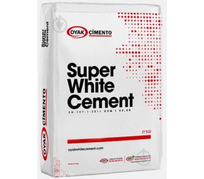Цемент белый OYAK cimento ADANA 52.5R (62м. * 25кг)