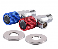 Комплект кранов угловых керамика SOLOMON EXCLUSIVE 1/2"X1/2" 9889 RED/BLUE