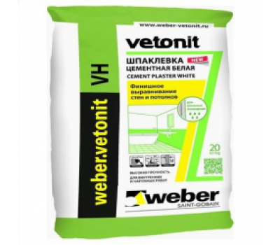 Шпатлівка Vetonit VH white водостійка на цементній основі.20кг